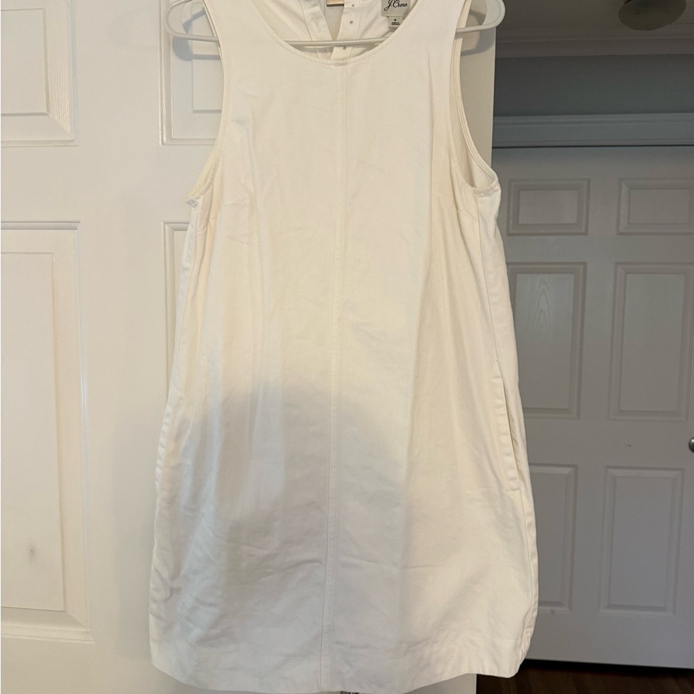 J. Crew White Sleeveless Mini Shift Dress